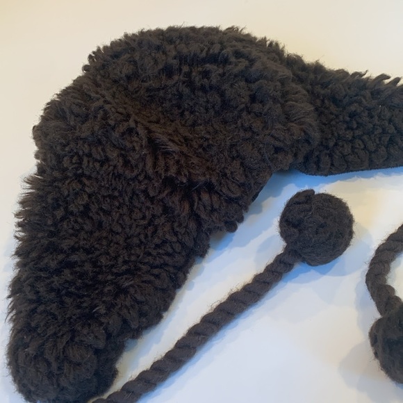 American Eagle Outfitters Brown Fleece Fuzzy Brown Bear Trapper Hat Women’s Kids - Picture 6 of 6